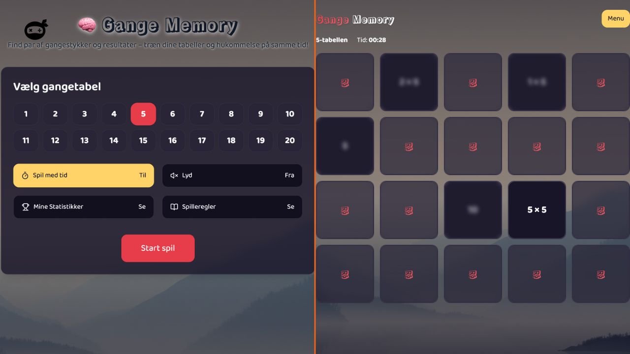 Gange Memory – et Matematik Ninja spil hvor du matcher gangestykker med deres rigtige svar